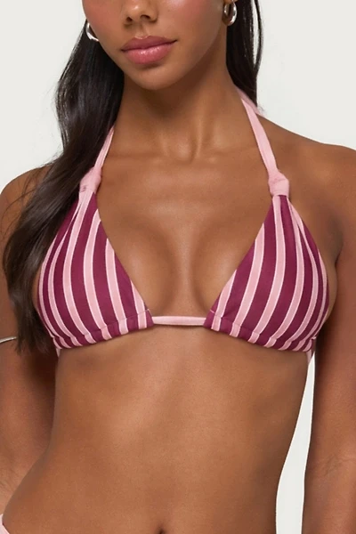 Edikted Esmer Knotted Striped Bikini Top