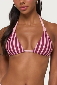 Edikted Esmer Knotted Striped Bikini Top
