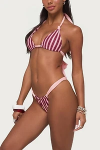 Edikted Esmer Contrast Striped Bikini Bottom