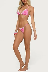 Edikted Zadia Lacey Floral Triangle Bikini Top