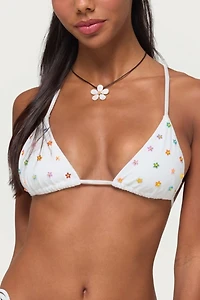 Edikted Luz Beaded Triangle Bikini Top