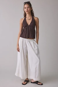 Kimchi Blue Renee Mesh Open Tie-Back Babydoll Halter Top