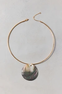 Shell Pendant Wire Choker Necklace