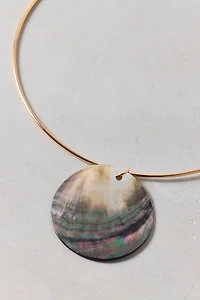 Shell Pendant Wire Choker Necklace