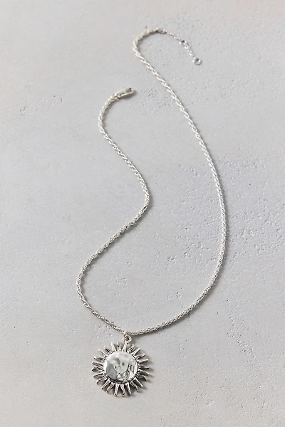 Hammered Sun Pendent Necklace
