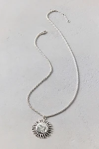 Hammered Sun Pendent Necklace