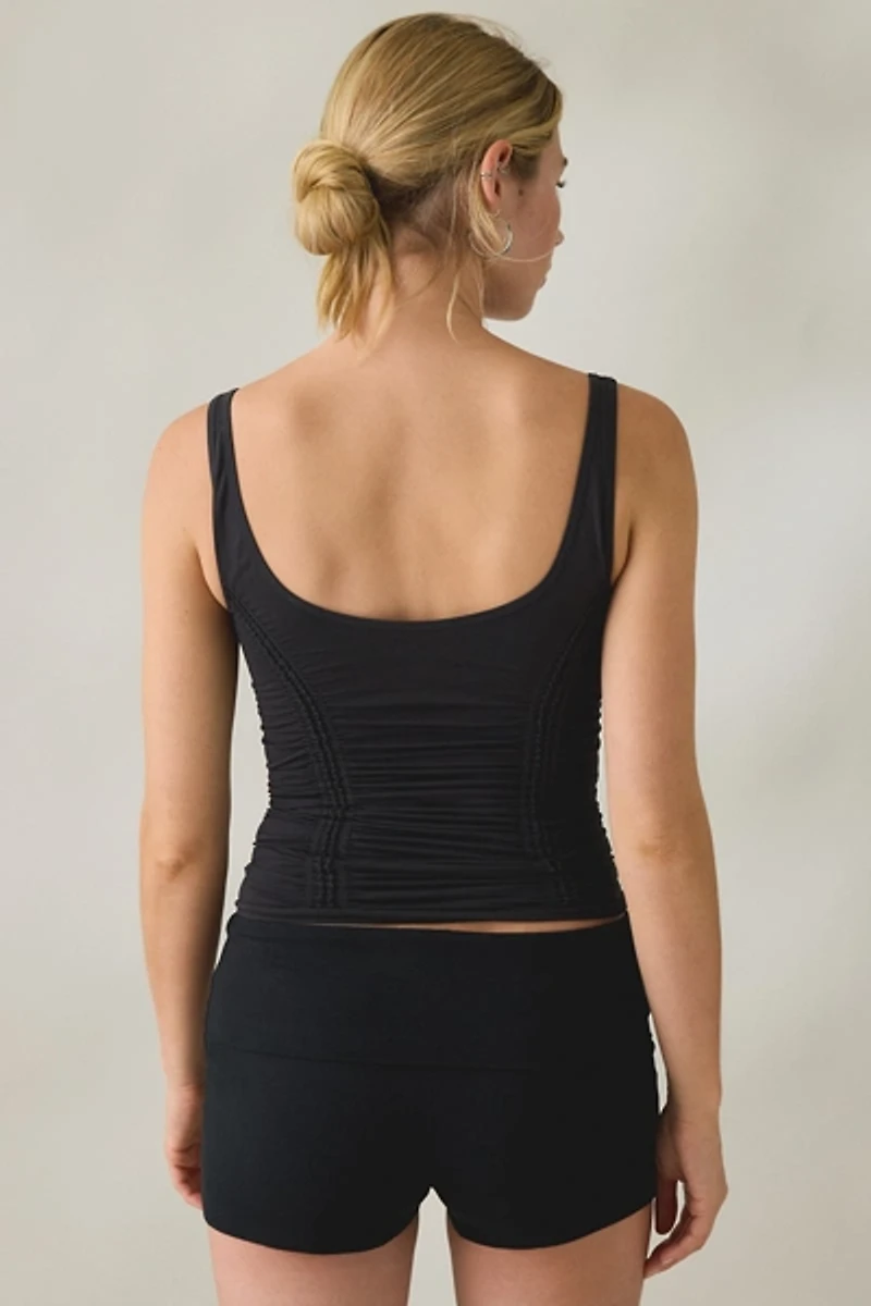 Out From Under College Sweetheart Ruched Seamless Knit Tank Top