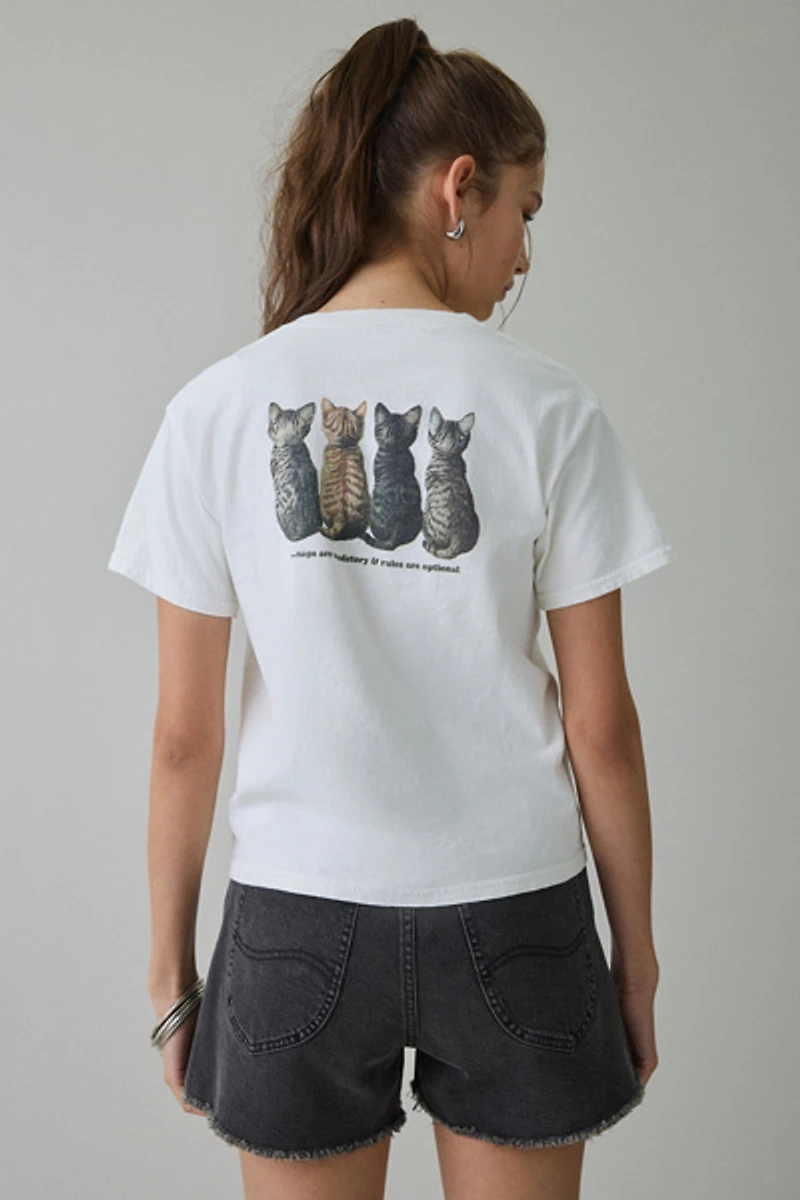 Kitten Club Graphic Cotton Slim Tee