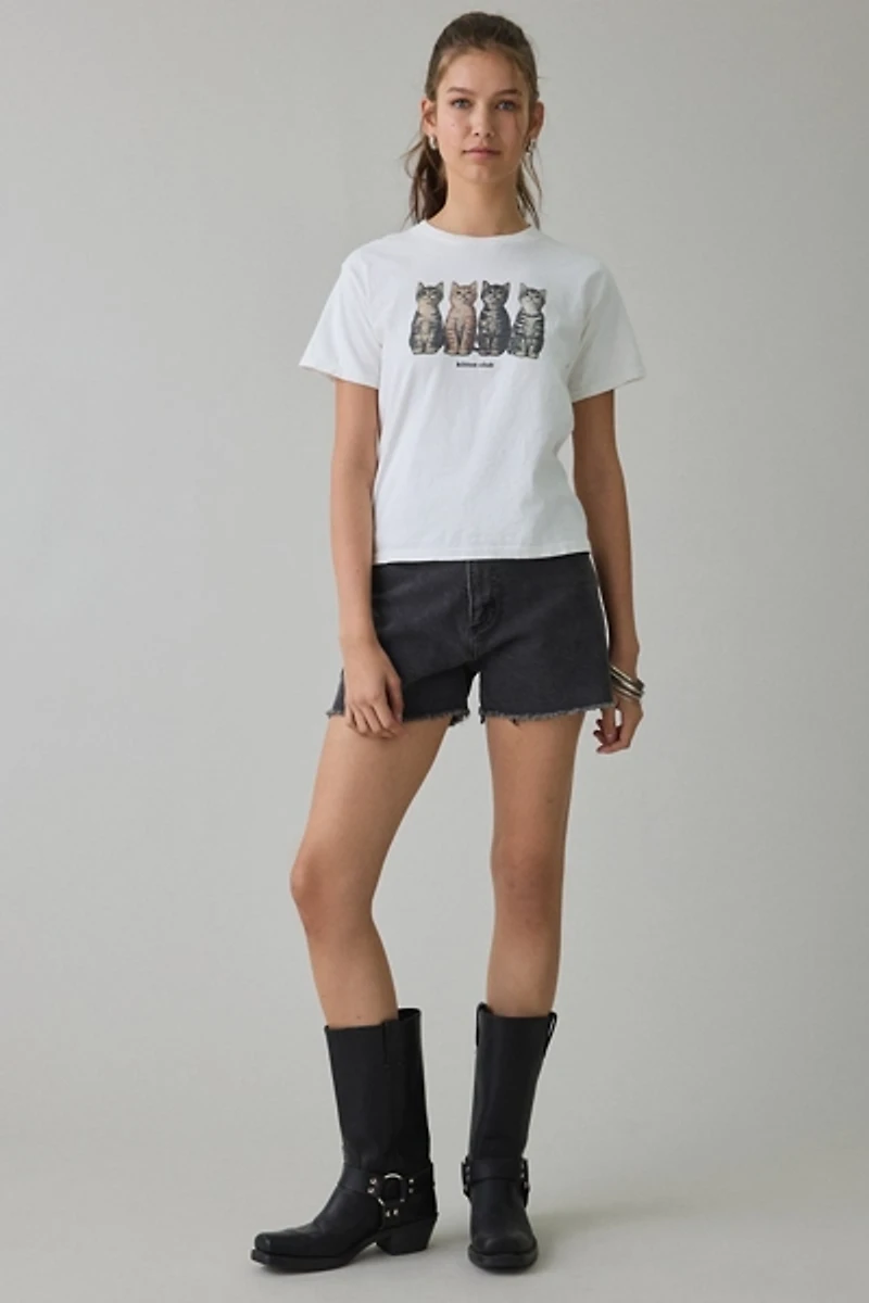 Kitten Club Graphic Cotton Slim Tee