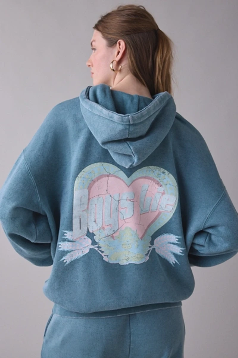 Boys Lie Breakfast Beers Graphic Racer Hoodie Sweatshirt