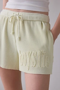 Boys Lie Butter Me Up Stitched Graphic Basic Shorts