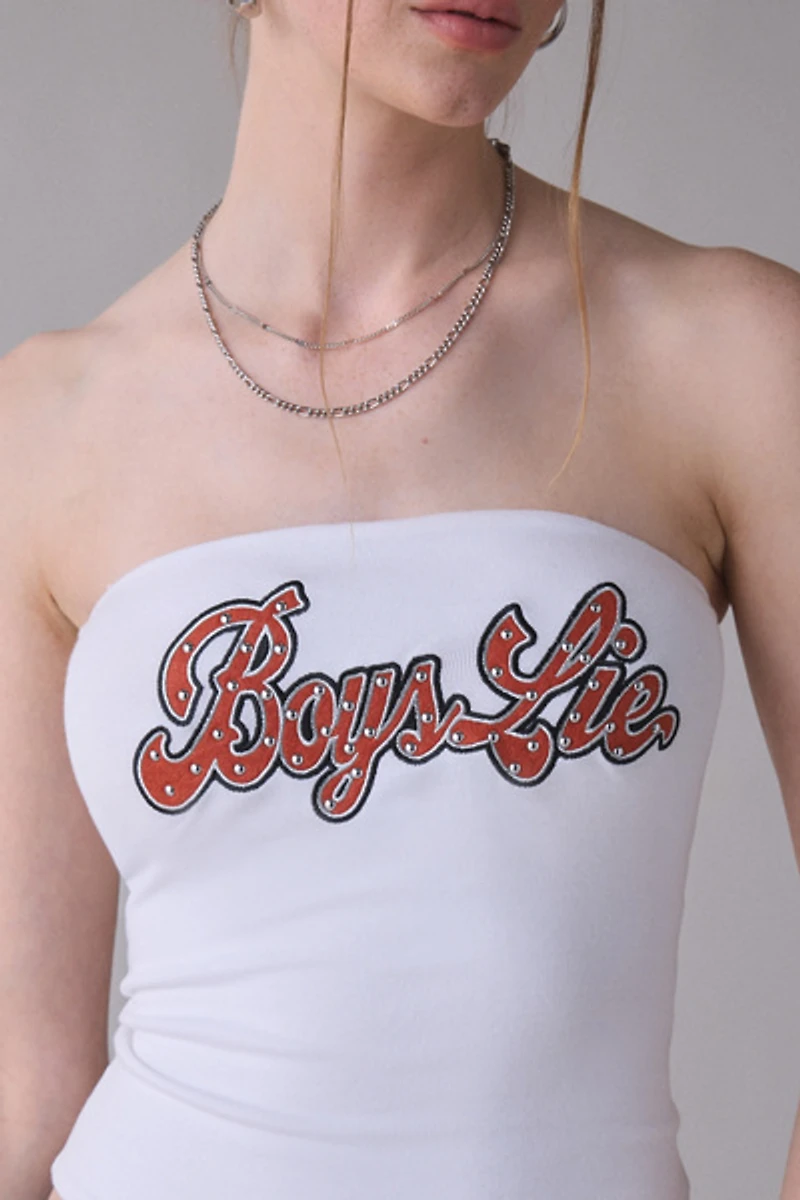 Boys Lie Stud Wrangler Graphic Tube Top
