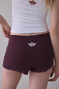 Boys Lie Studded Wrangler Graphic Micro Shorts