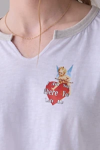 Boys Lie I'm Not Where You Left Me Graphic Tomboy Crop Tee