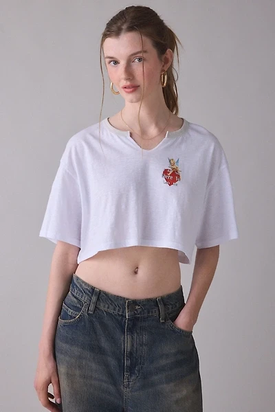 Boys Lie I'm Not Where You Left Me Graphic Tomboy Crop Tee