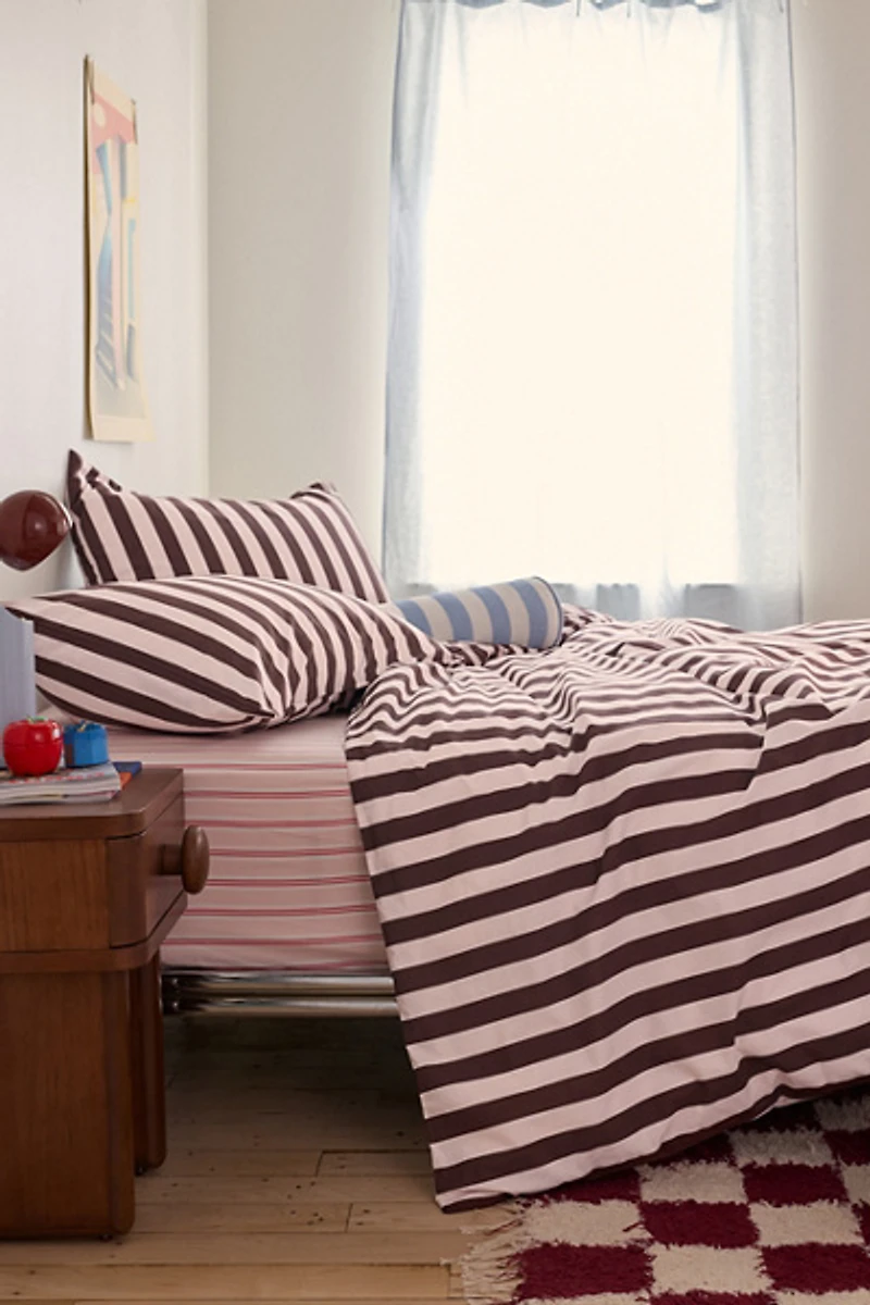 Sabine Striped Patterned Cotton Percale Duvet Cover
