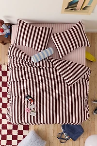 Sabine Striped Patterned Cotton Percale Duvet Cover