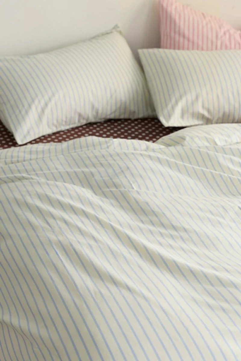 Sabine Striped Patterned Cotton Percale Duvet Cover