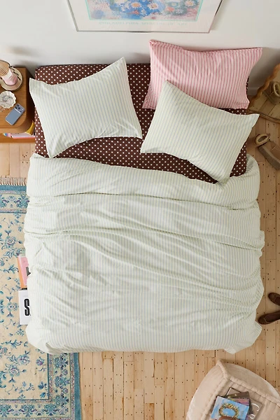 Sabine Striped Patterned Cotton Percale Duvet Cover