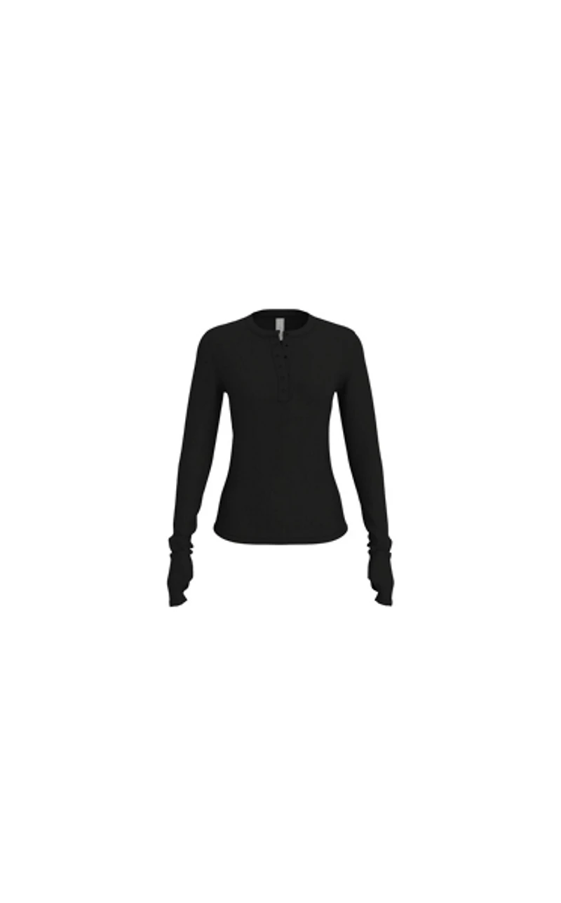 Vitality Float Rib Henley Top