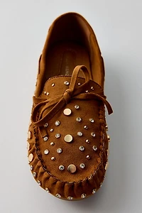Azalea Wang Midge Studded Moccasin Shoes