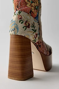 Azalea Wang Zilpah Floral Brocade Booties