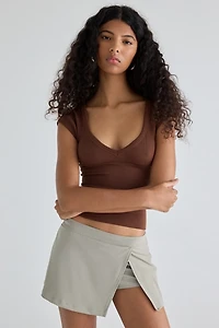 Out From Under Saturday Sculpt Slit Mini Skort