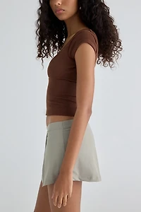Out From Under Saturday Sculpt Slit Mini Skort