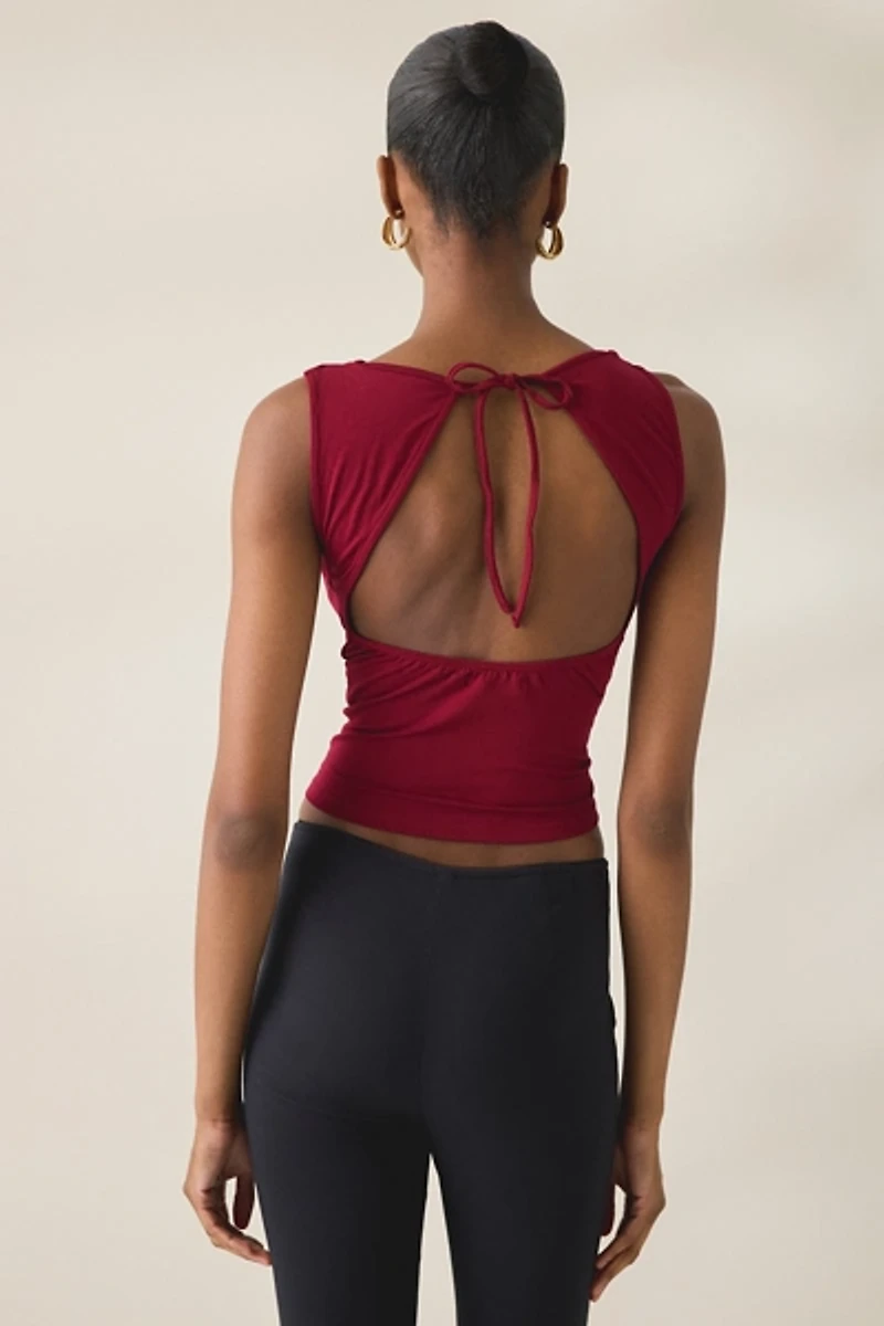 Motel Imrie Open-Back Cowl Neck Tank Top