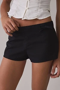 Motel Blazy Tie-Detail Low-Rise Micro Shorts