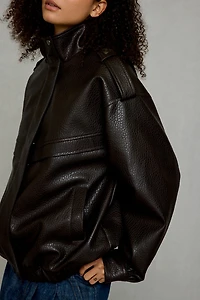 Azalea Wang UO Exclusive Narelle Oversized Faux Leather Bomber Jacket
