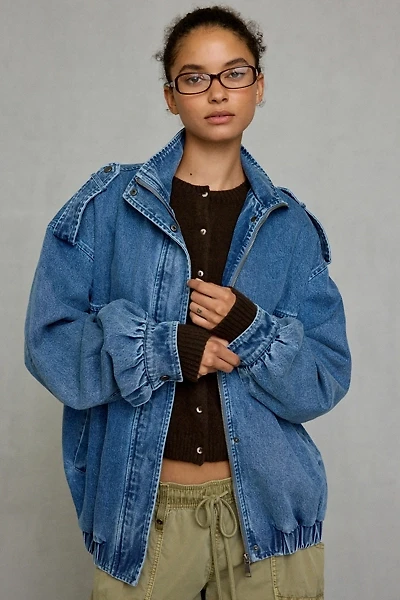 Azalea Wang UO Exclusive Narelle Oversized Denim Bomber Jacket