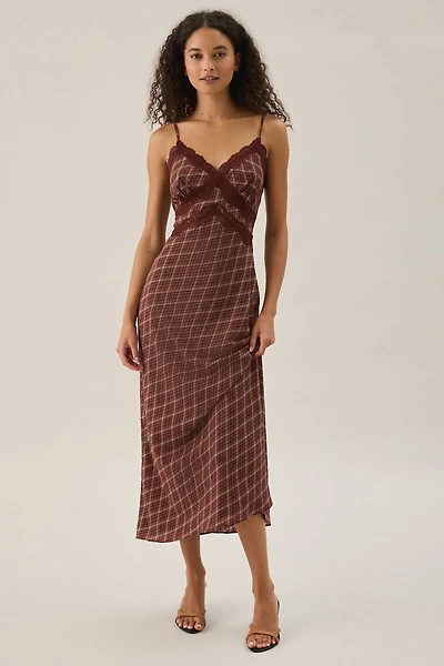 ASTR The Label Carin Lace Trim Slip Maxi Dress