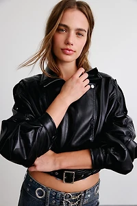 Azalea Wang Papoose Faux Leather Moto Jacket