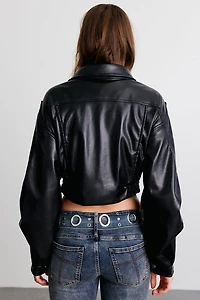 Azalea Wang Papoose Faux Leather Moto Jacket