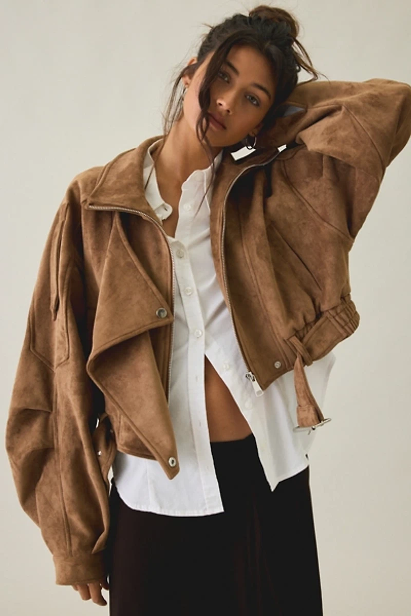 Azalea Wang Papoose Faux Leather Moto Jacket
