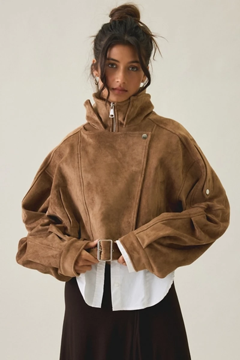 Azalea Wang Papoose Faux Leather Moto Jacket