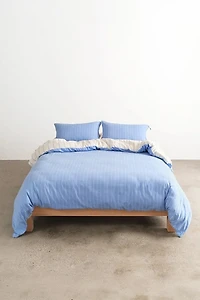 Hommey Reversible Striped Cotton Sateen Duvet Cover