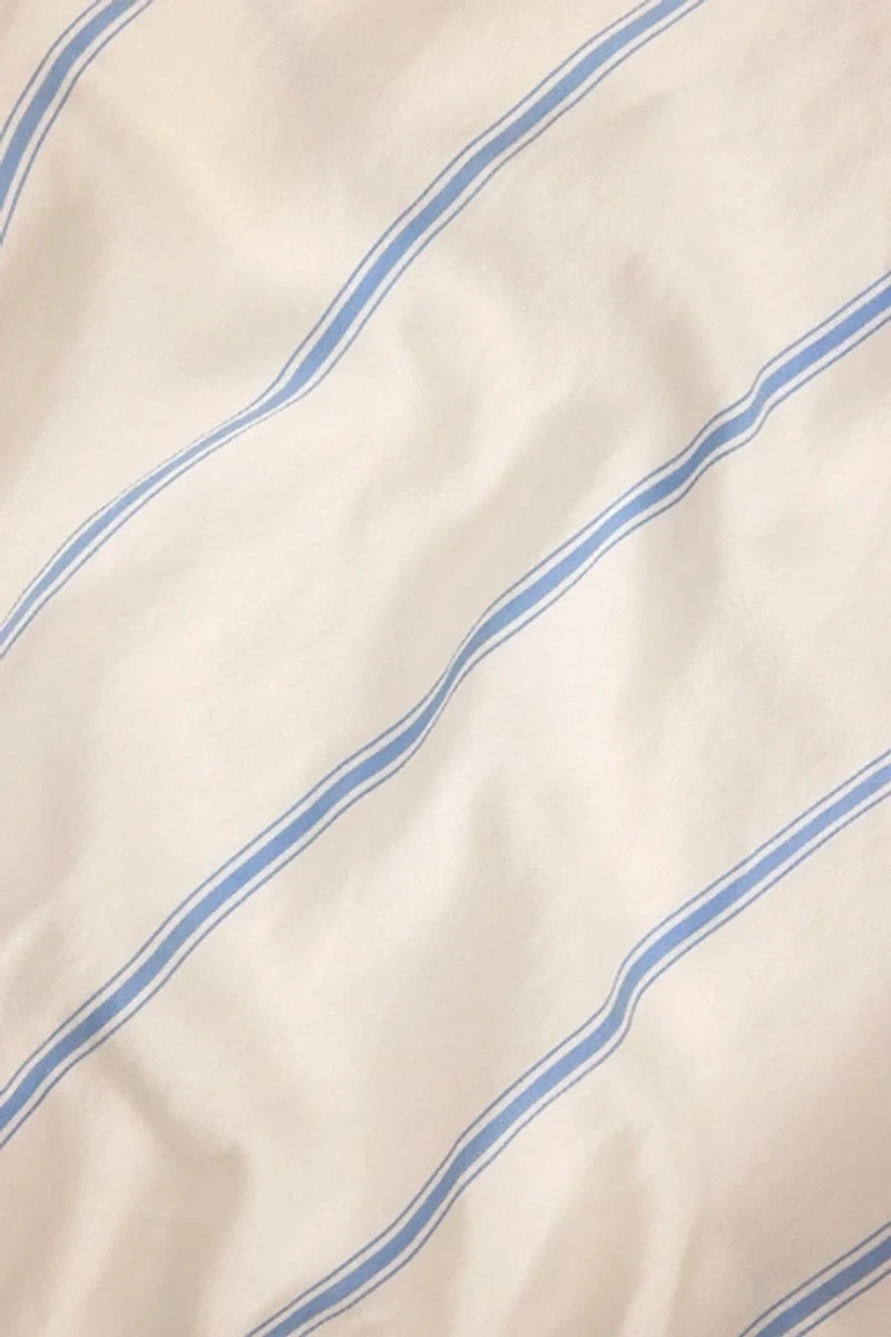 Hommey Reversible Striped Cotton Sateen Duvet Cover