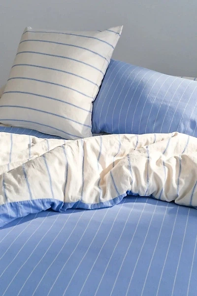 Hommey Reversible Striped Cotton Sateen Duvet Cover