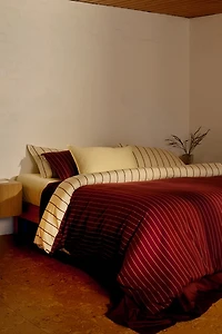 Hommey Reversible Striped Cotton Sateen Duvet Cover