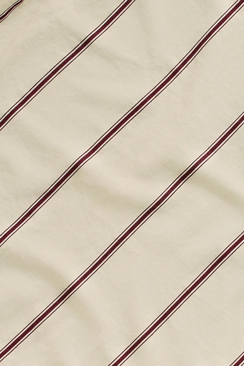 Hommey Reversible Striped Cotton Sateen Duvet Cover
