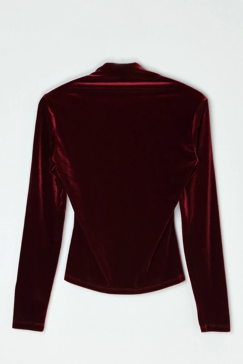 Vintage Y2k Dark Red Velvet Top