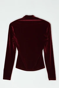 Vintage Y2k Dark Red Velvet Top