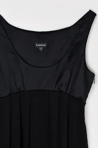 Vintage Y2k Ruched Black Mini Dress with Tie