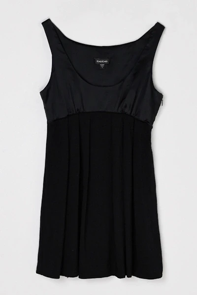 Vintage Y2k Ruched Black Mini Dress with Tie