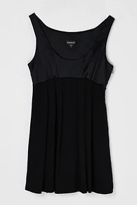 Vintage Y2k Ruched Black Mini Dress with Tie