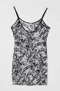 Vintage Y2k Marilyn Monroe Printed Mesh Mini Dress