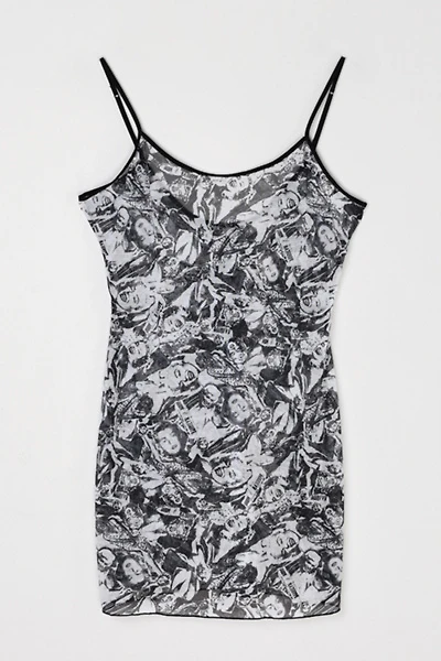 Vintage Y2k Marilyn Monroe Printed Mesh Mini Dress