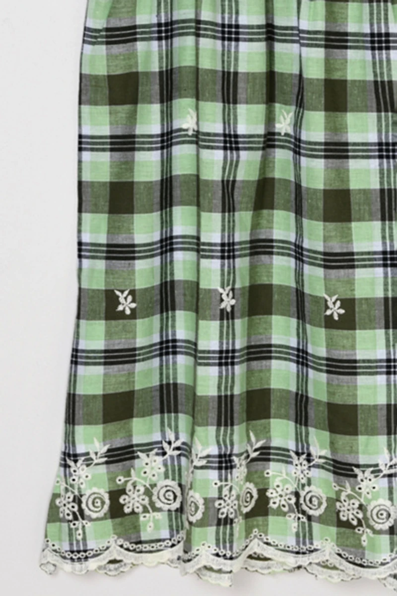 Vintage Y2k Lime & Black Plaid Mini Dress